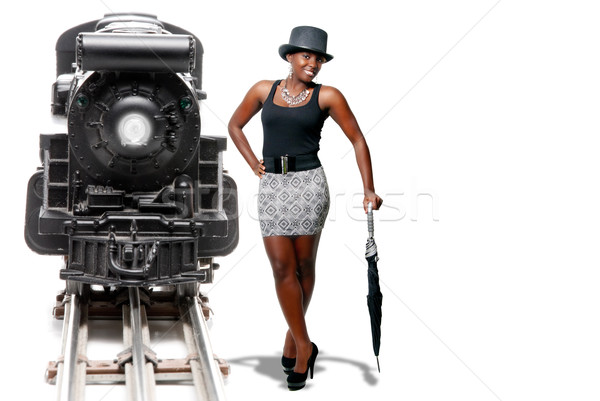 Woman Wearing a Top hat Stock photo © piedmontphoto