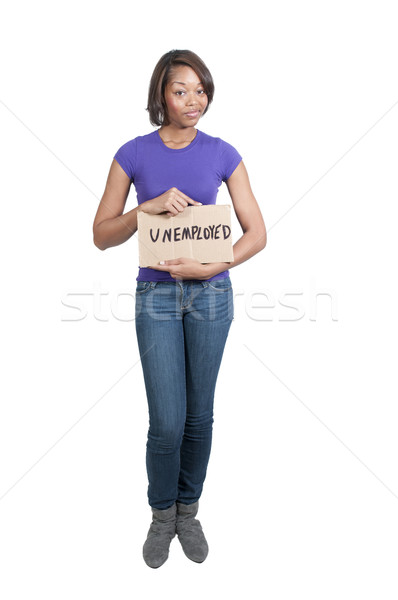 Woman Holding an Unemployment Sign Stock photo © piedmontphoto