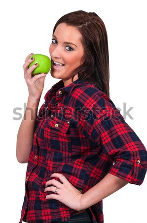Dylemat kobieta nie jeść zdrowych kobiet Zdjęcia stock © piedmontphoto