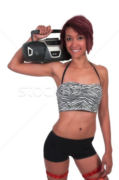 Mulher estrondo caixa bela mulher ombro Foto stock © piedmontphoto