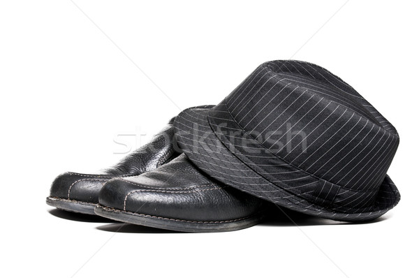 Fedora rochie pantofi 1950 pălărie pereche Imagine de stoc © piedmontphoto