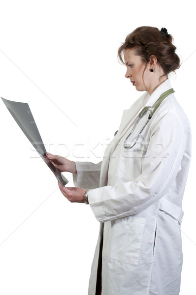 Vrouwelijke radioloog mooie onderzoeken Xray computer Stockfoto © piedmontphoto