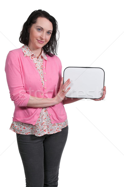 Woman Holding a Blank Sign Stock photo © piedmontphoto