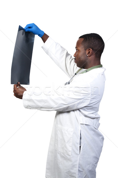 Orvos röntgen fekete afroamerikai férfi radiológus Stock fotó © piedmontphoto