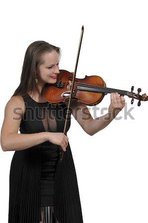 Mujer violonchelista mujer hermosa cello instrumento musical madera Foto stock © piedmontphoto