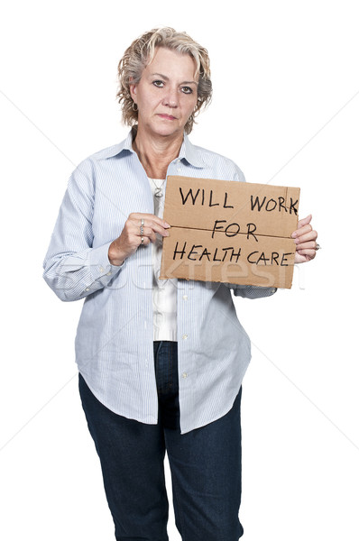 работу здравоохранения красивая женщина знак женщину Сток-фото © piedmontphoto