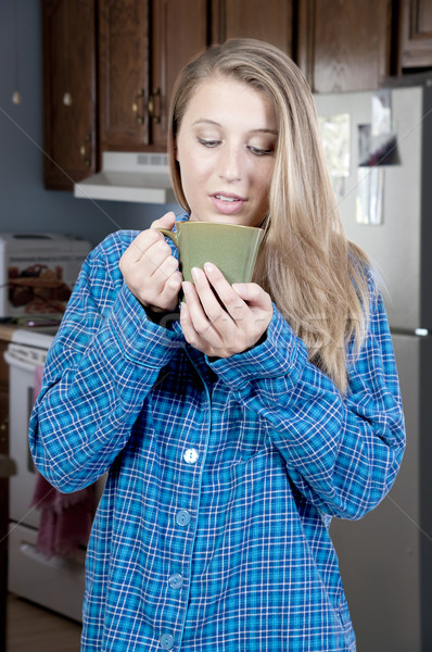 Woman Drinking Coffee Stock photo © piedmontphoto