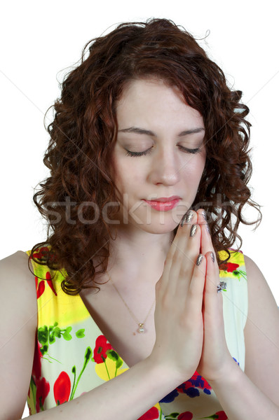 Kobieta modląc piękna Christian głęboko modlitwy Zdjęcia stock © piedmontphoto