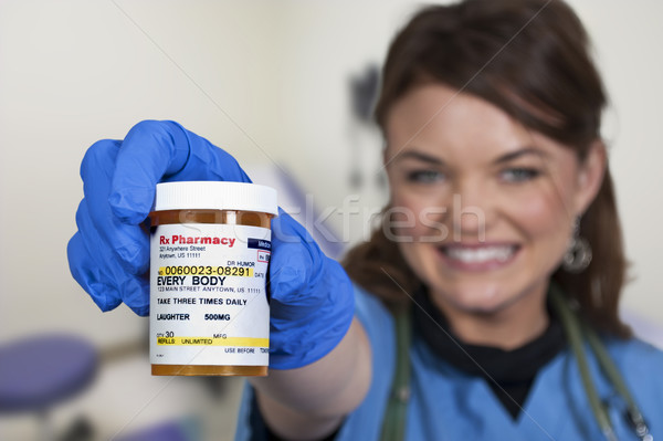 Médico humor riso o melhor medicina mulher Foto stock © piedmontphoto