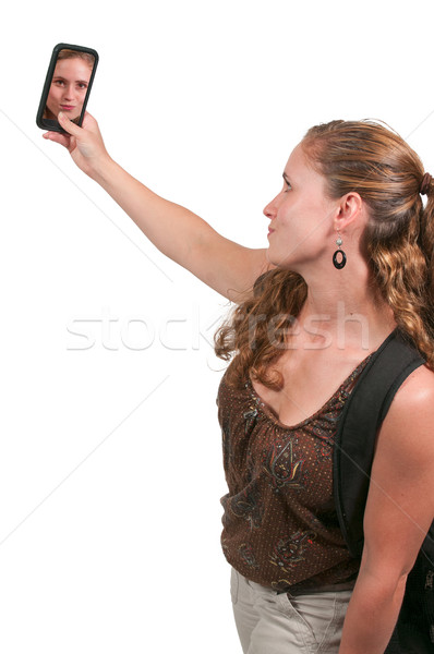 Woman taking a selfie Stock photo © piedmontphoto