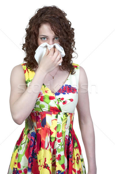 Woman Blowing Her Nose Stock photo © piedmontphoto