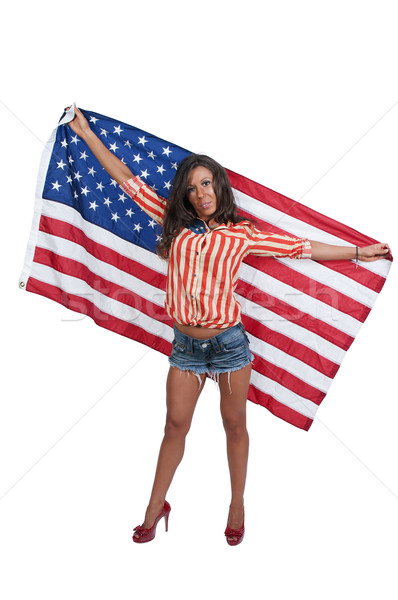 Woman with a Flag Stock photo © piedmontphoto