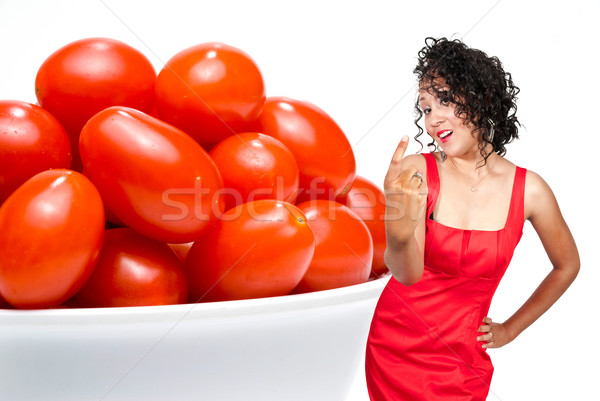 Black Woman and Cherry Tomatoes Stock photo © piedmontphoto