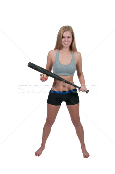 Femme joueur de baseball belle femme batte de baseball fille sport [[stock_photo]] © piedmontphoto