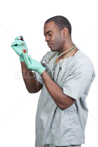 Lekarza strzykawki czarny medycznych wstrzykiwań Zdjęcia stock © piedmontphoto