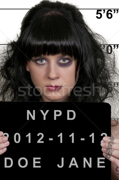 Nő gyönyörű fiatal nő bűnöző lemez mérleg Stock fotó © piedmontphoto