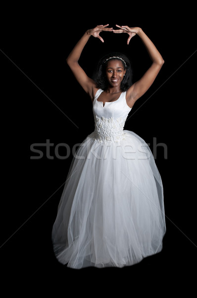 Stock photo: Black woman in wedding dress