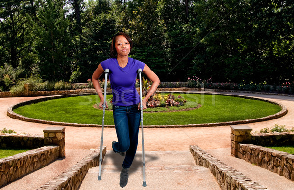 Black Woman on Crutches Stock photo © piedmontphoto