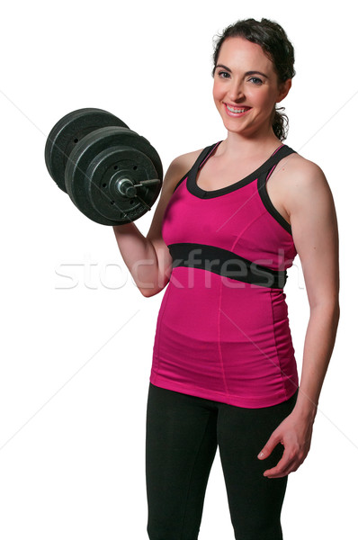 Mujer de trabajo pesos hermosa nina Foto stock © piedmontphoto