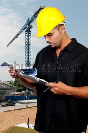 Stock fotó: Afroamerikai · férfi · építőmunkás · fekete · afroamerikai · férfi · állás