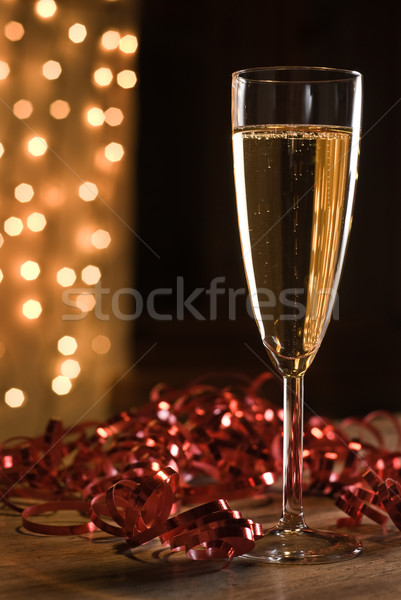 Flaut şampanie roşu petrecere vin Imagine de stoc © Pietus