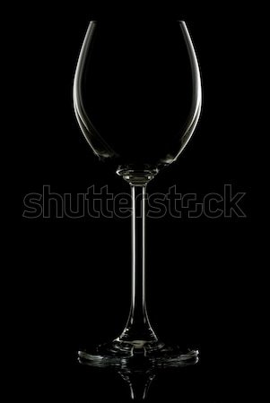 Stockfoto: Wijnglas · silhouet · geïsoleerd · zwarte · glas · donkere