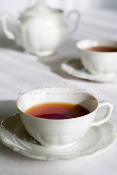 Tea szett kettő porcelán csésze arany Stock fotó © Pietus