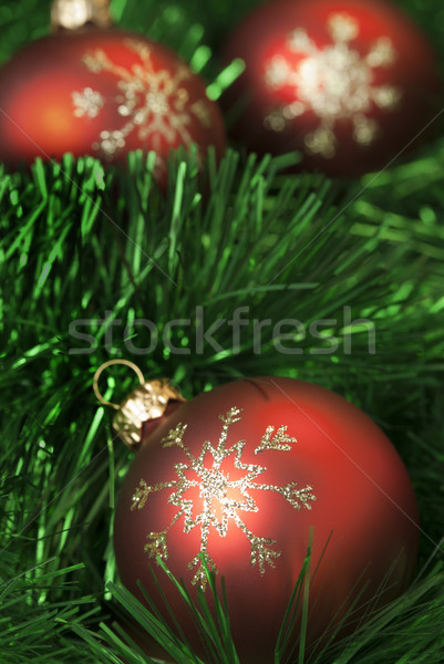 Stok fotoğraf: Noel · kırmızı · yeşil · altın · dekorasyon