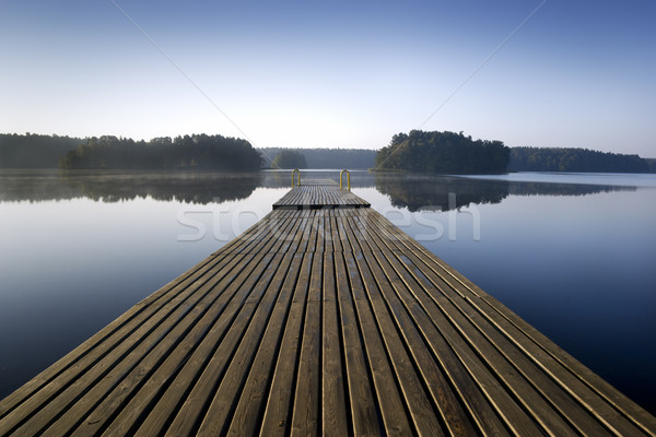 Muelle manana agua naturaleza horizonte Foto stock © Pietus