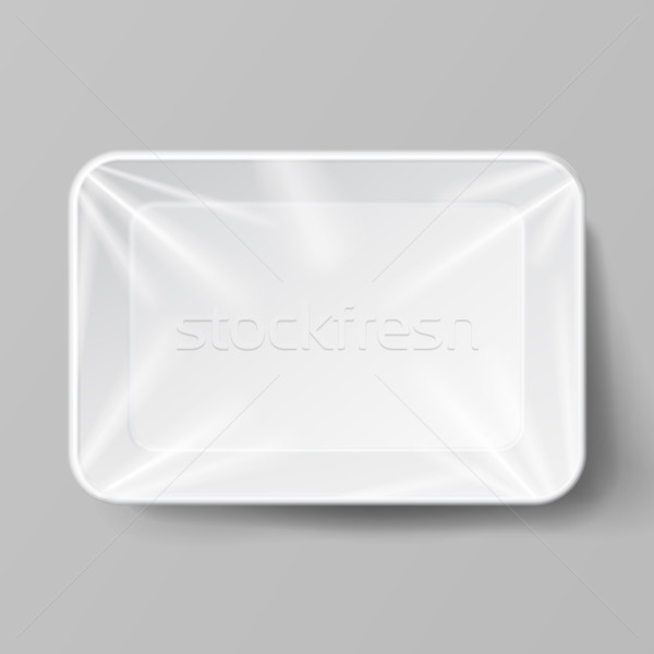 White Empty Blank Styrofoam Plastic Food Tray Stock photo © pikepicture