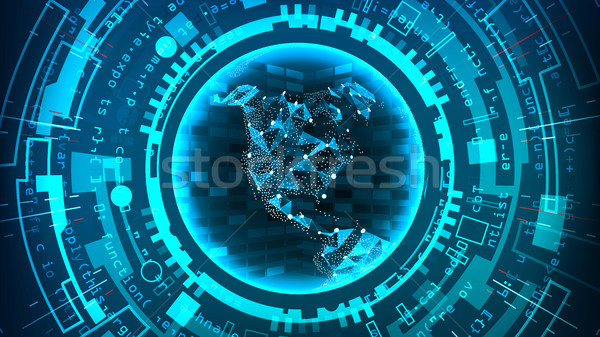 Futuristic Technology Connection Structure. Vector Abstract Background. Blue Electronic Network. Dig Stock photo © pikepicture