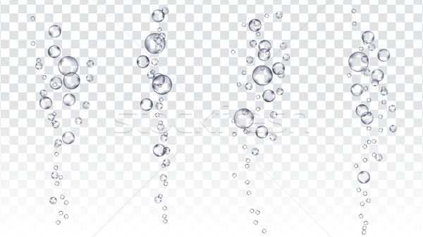 Underwater Bubbles Vector. Fizzing Air Stream. Soda Pop Effect. Champagne. Transparent Realistic Iso Stock photo © pikepicture