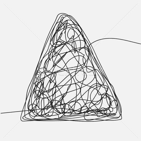 Tangle Scrawl Sketch Vector. Drawing Triangle. Hand Drawn Line. Chaos. Illustration Stock photo © pikepicture