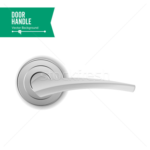 Door Handle Vector. Realistic Classic Element Isolated On White Background. Metal Door Handle Lock.  Stock photo © pikepicture