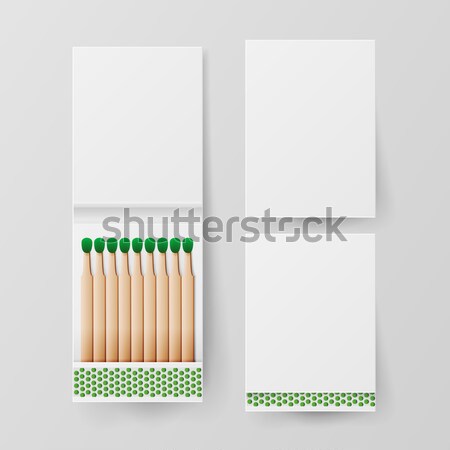 Book Of Matches Vector. Top View Closed Opened Blank. For Adding Your Packing Design And Advertising Stock photo © pikepicture