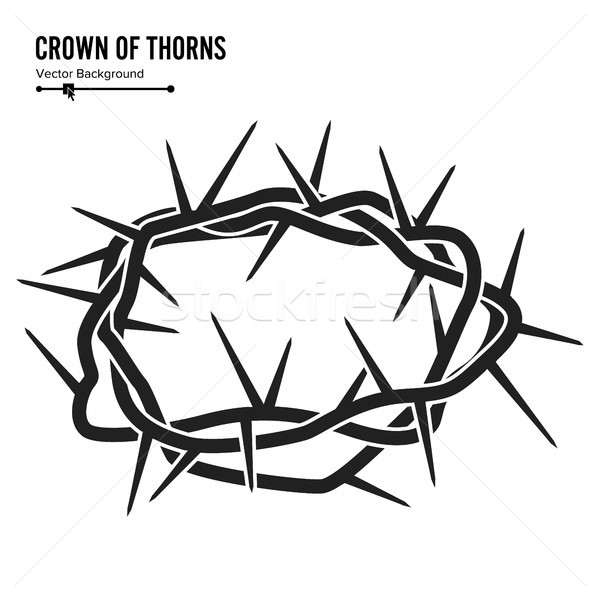Crown Of Thorns. Silhouette Of A Crown Of Thorns. Jesus Christ. Isolated On White Background. Vector Stock photo © pikepicture