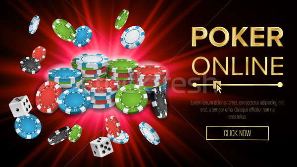 Línea póquer vector juego casino banner Foto stock © pikepicture