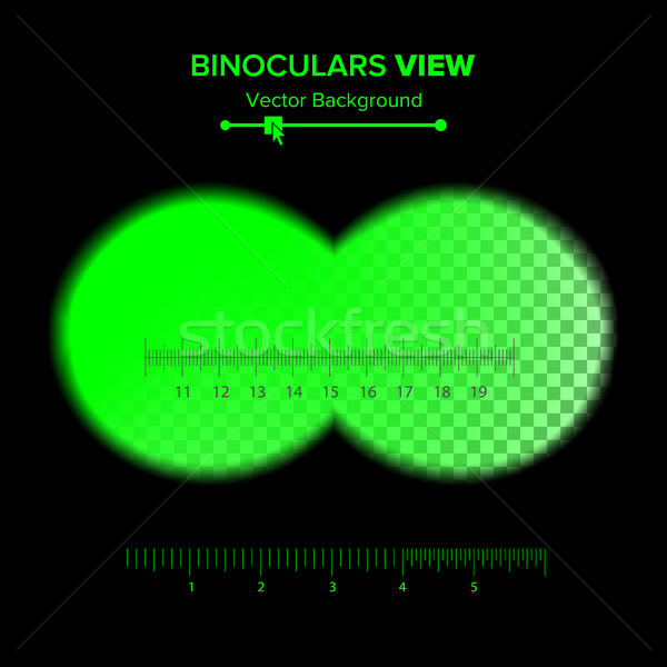 Binoculars View Vector. Illustration Of Binoculars Night Green View Isolated On Transparent Backgrou Stock photo © pikepicture