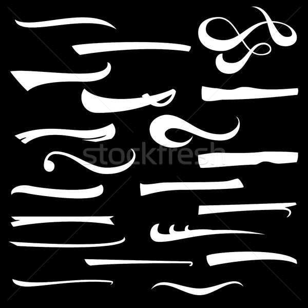 Marker, Underline, Highlighter Marker Strokes, Swoops, Waves Brush Marks Set. Hand Lettering Lines I Stock photo © pikepicture
