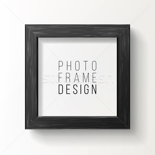Realistico photo frame vettore bianco muro fronte Foto d'archivio © pikepicture