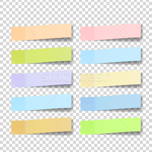 Post Note Sticker Vector. Color Sticky Notes. Isolated 3D Realistic Illustration Stock photo © pikepicture