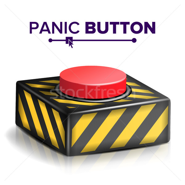 Stok fotoğraf: Panik · düğme · vektör · kırmızı · Alarm · parlak