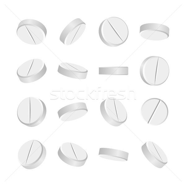 Fehér 3D orvosi tabletták drogok szett Stock fotó © pikepicture
