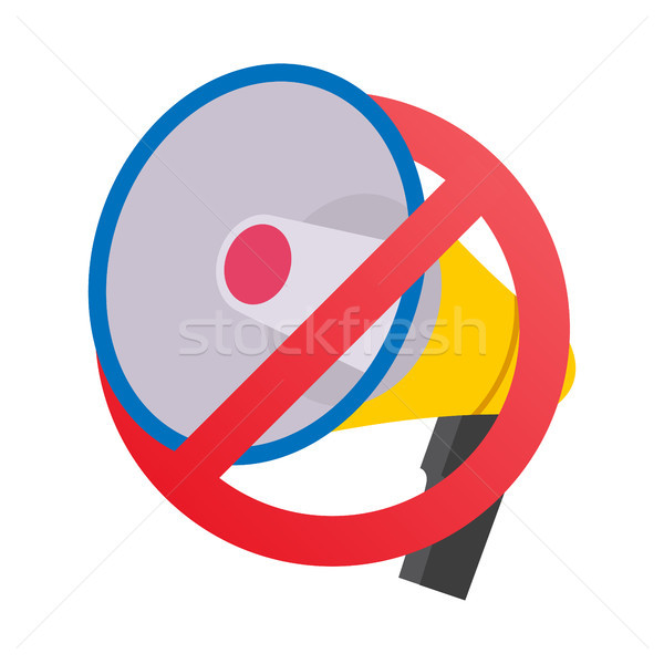 No Megaphone, No Speaker Prohibition Sign Vector. Flat Isolated On White Illustration. No Noise Conc Stock photo © pikepicture