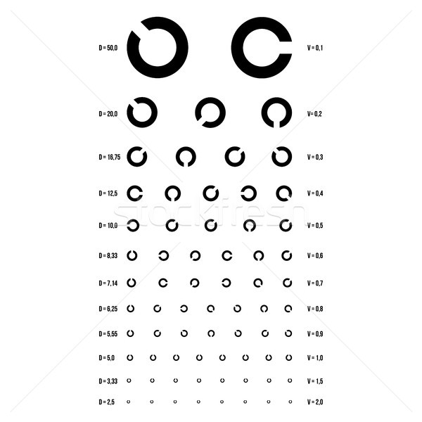Eye Test Chart Vector. Rings Chart. Vision Exam. Optometrist Check. Medical Eye Diagnostic. Sight, E Stock photo © pikepicture