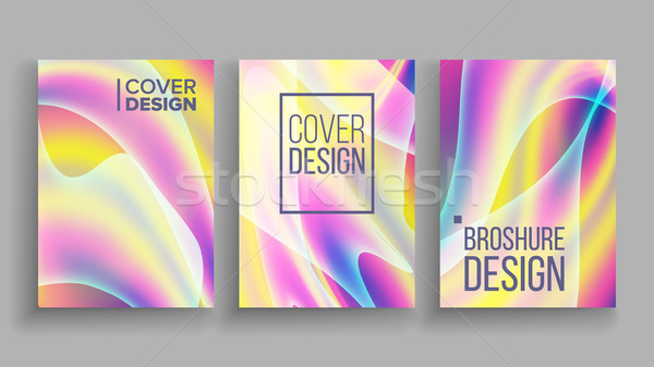 Minimal Covers Design Vector. Ultraviolet Paper. Future Glitch Hologram. Illustration Stock photo © pikepicture
