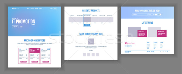 Website Template Vector. Page Business Project. Shopping Online Landing Web Page. Manager Meeting. C Stock photo © pikepicture