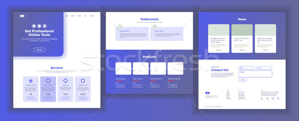 Website Page Vector. Business Website. Web Page. Landing Design Template. Achieve The Goal. Donation Stock photo © pikepicture
