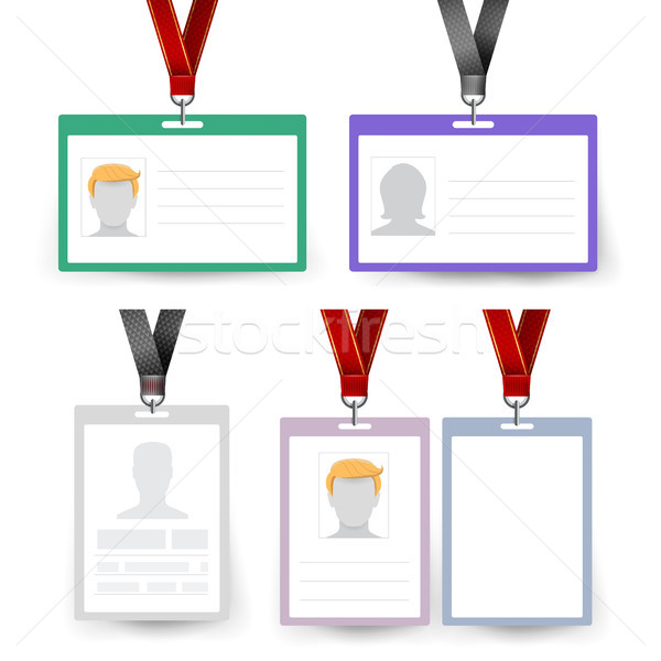 Id Badge Set Vector. Name Tag. Employee Card Stock photo © pikepicture