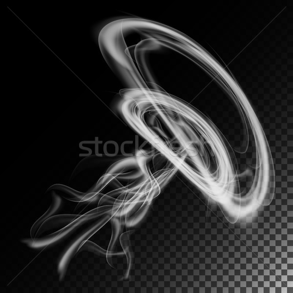 Realistic Cigarette Smoke Waves Vector. Smoke Or Steam Texture, Created With Gradient Mesh. Smoke Is Stock photo © pikepicture